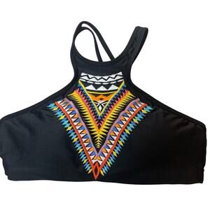 PilyQ gypsy embroidered bikini top